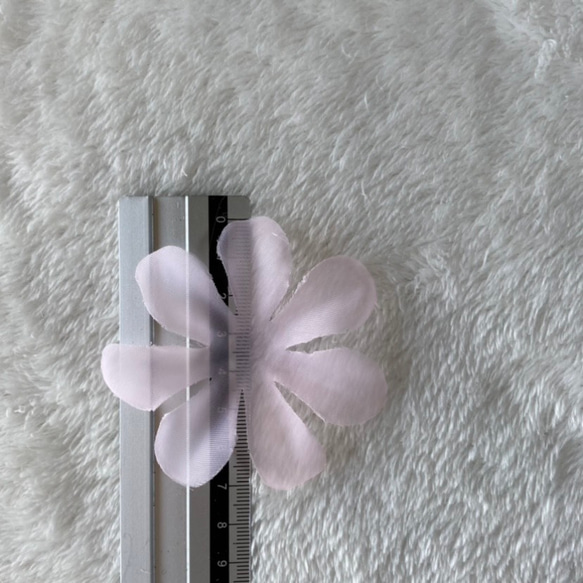 5枚セット オーガンジー フラワー 花 モチーフ ピンク BK201245 ハンドメイド 手芸 素材 材料 3枚目の画像