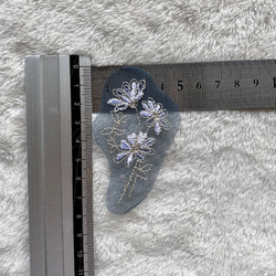 2枚セット マーガレットフラワー 花 刺繍 チュールレースモチーフ アップリケ BK210419 3枚目の画像