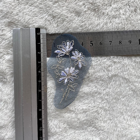 2枚セット マーガレットフラワー 花 刺繍 チュールレースモチーフ アップリケ BK210419 3枚目の画像