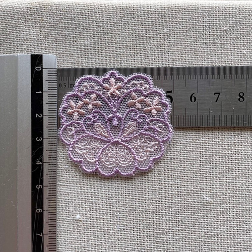 2枚セット BK210619-H4 ロココ調 花 フラワー 刺繍チュールレース
