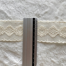 1m 綺麗 ロココ調 刺繍 チュールレース ブレード ベージュ BK210622 ハンドメイド 手芸 素材 材料 4枚目の画像