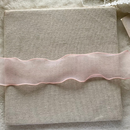 再入荷＊50cm単位 BK210817 ワイヤー入り オーガンジーリボン コーラル