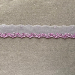 1m 美しい 花 フラワー刺繍 チュールレース BK210913 ピンク系 ハンドメイド 手芸 素材 材料 DIY 3枚目の画像