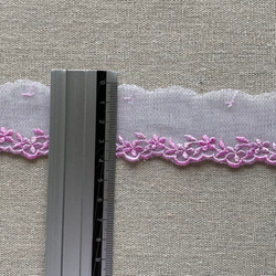 1m 美しい 花 フラワー刺繍 チュールレース BK210913 ピンク系 ハンドメイド 手芸 素材 材料 DIY 4枚目の画像