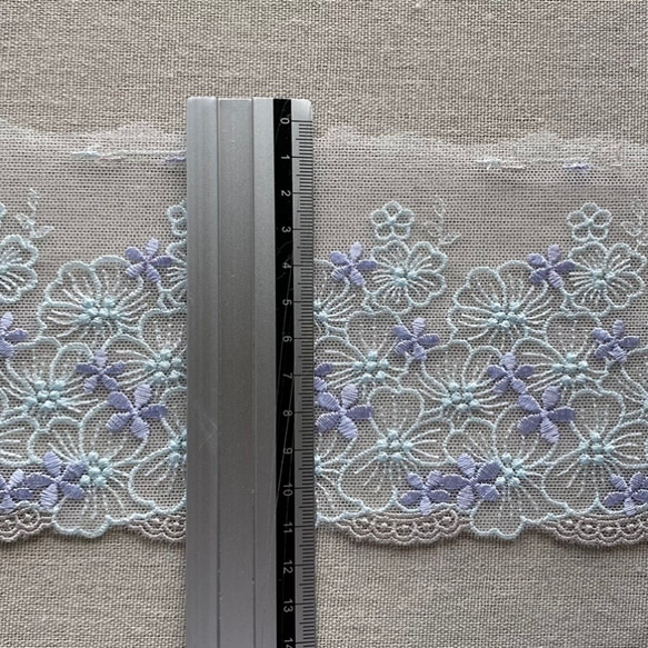 1m 美しい 花 フラワー刺繍 チュールレース BK210914 ハンドメイド 手芸 素材 材料 DIY 4枚目の画像