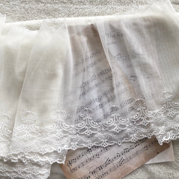 345レモン★チュール★お花＆いちご刺繍レース★ハンドメイドマスク 345レモン様専用☆チュール☆お花＆いちご刺繍レース☆ハンドメイド