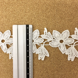 清楚 お花 ケミカルレース ブレード 白 BK170717 ハンドメイド 手芸 素材 材料 4枚目の画像