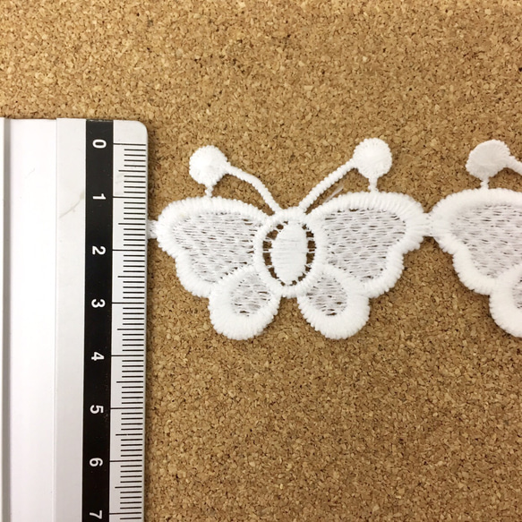 可愛い 蝶 レースブレード 白 BK171133 ハンドメイド 手芸 素材 材料 DIY 4枚目の画像