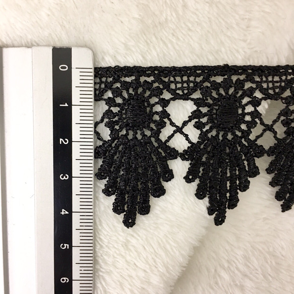 ＊再入荷＊綺麗 ロココ風 ケミカルレース ブレード 黒 BK171230 ハンドメイド 手芸 素材 材料 DIY 4枚目の画像