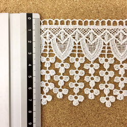 1m 花 フリンジタイプ ケミカルレース ブレード 白 BK180102 ハンドメイド 手芸 素材 材料 DIY 4枚目の画像