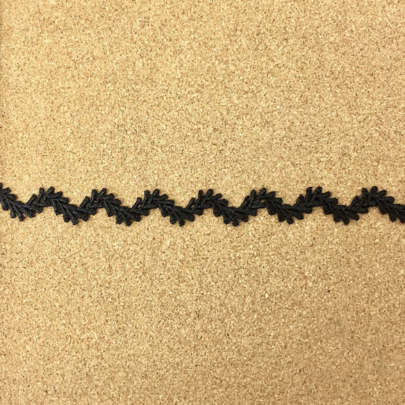オリーブ 葉っぱ リーフ ケミカルレース ブレード 黒 BK180134 ハンドメイド 手芸 素材 材料 DIY 3枚目の画像