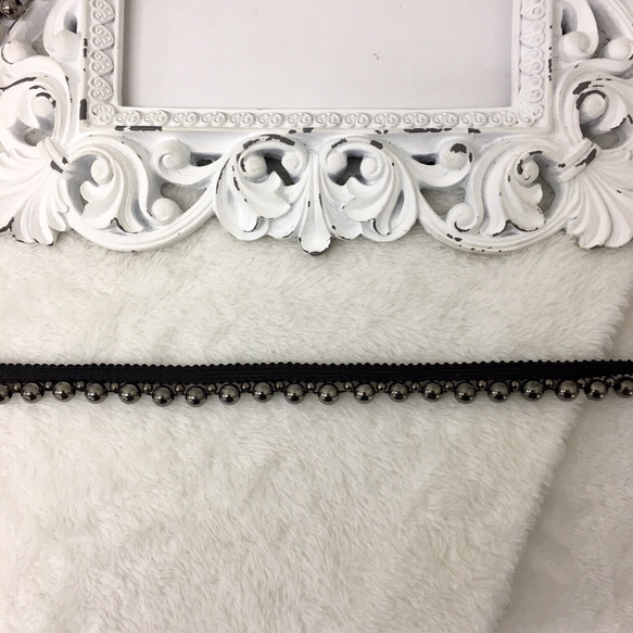 50cm単位 綺麗 パール ビーズ ブレード 黒 BK180209 ハンドメイド 手芸 素材 材料 DIY ドレス 3枚目の画像