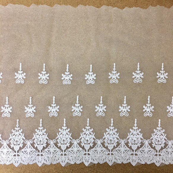 1m 超広幅 綺麗 ソフトチュールレース 白 BK180327 ハンドメイド 手芸 素材 材料 DIY 3枚目の画像