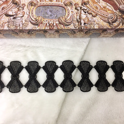 50cm リボン ケミカルレース ブレード モチーフ 黒 BK180343 ハンドメイド 手芸 素材 材料 DIY 3枚目の画像
