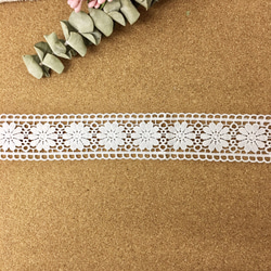 ＊再入荷＊1m 綺麗 マーガレット 花 レース ブレード 白 BK180352 ハンドメイド 手芸 素材 材料 DIY 3枚目の画像