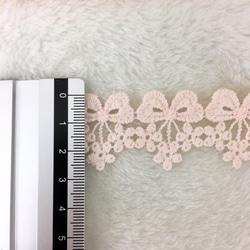 ＊再入荷＊1m 可愛い リボン&花模様 レースブレード ピンク BK180512 ハンドメイド 手芸 素材 材料 DIY 4枚目の画像