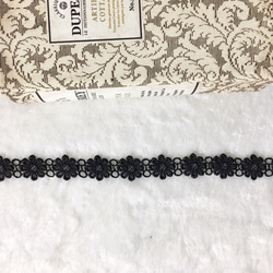 ＊再入荷＊1m 綺麗 お花 ケミカルレース ブレード 黒 BK190531 ハンドメイド 手芸 素材 材料 DIY 3枚目の画像