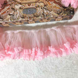 50cm単位  広幅 オーガンジー花びらフリルブレード ピンク BK200404 ハンドメイド 手芸 素材 材料 DIY 3枚目の画像