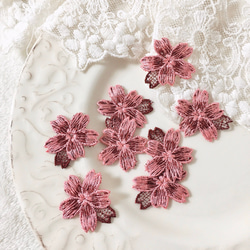 再入荷＊2枚セット BK200434-Q 桜 さくら 花 フラワー ケミカルレース