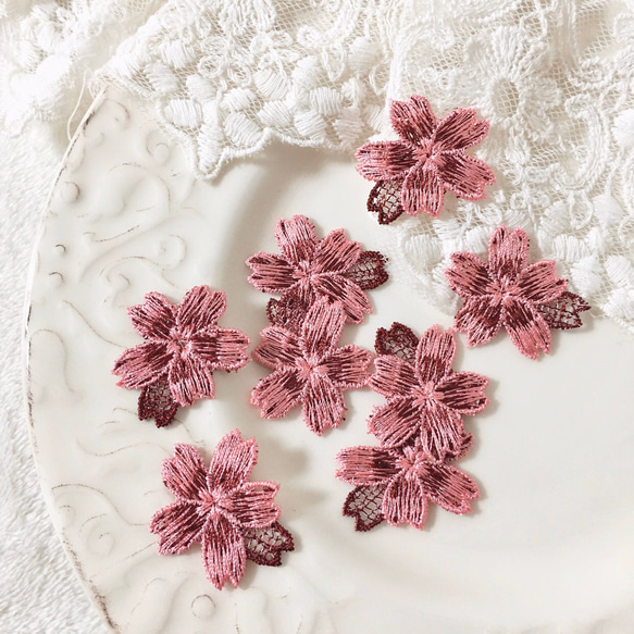 再入荷＊2枚セット BK200434-Q 桜 さくら 花 フラワー ケミカルレース