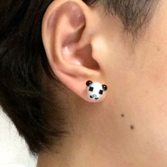 【セール】あにまるピアス・イヤリング【PANDA】 3枚目の画像