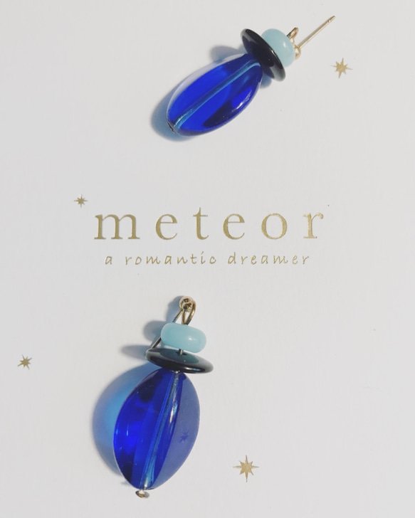 METEOR JEWELRY 藍垂墜式耳環《春祭系列》 第2張的照片