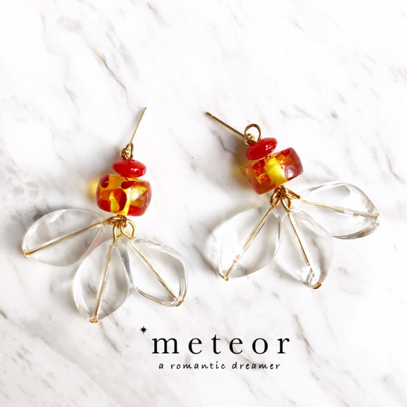 METEOR JEWELRY 金魚琉璃垂墜式耳環 第2張的照片