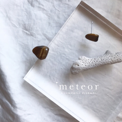 METEOR JEWELRY 極簡天然石頭耳環 貓眼石 第1張的照片