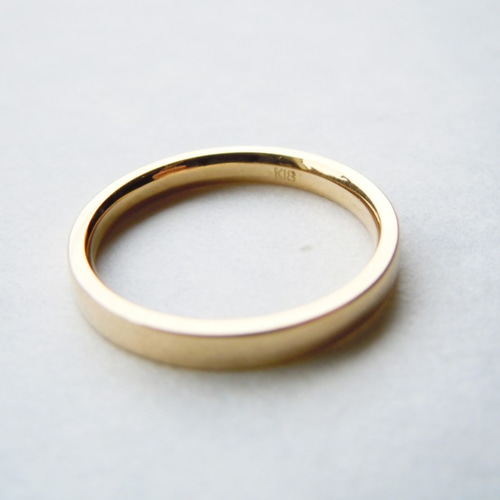 K18 とってもシンプル平打ちピンキーリング 指輪・リング petit-mami