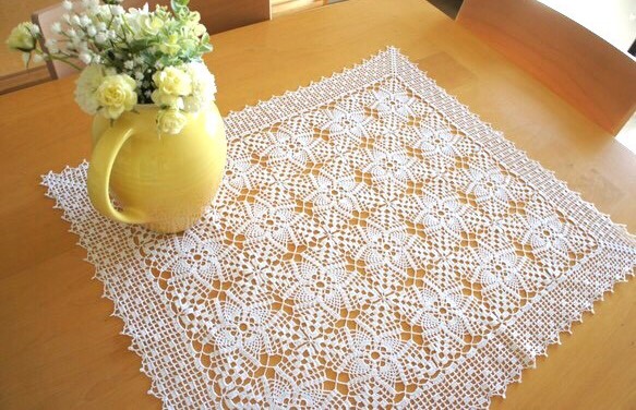 レース編み美しい ビンテージ 　テーブルクロス １８０cm×１３５cm レース編み美しい ビンテージ テーブルクロス 180cm×135cm