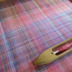 手紡ぎ綿のストール　わた染め織り　手織り（品番099） 10枚目の画像