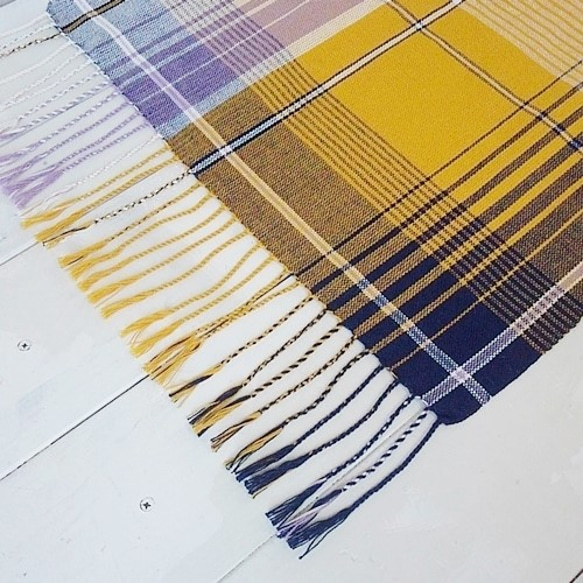 【SALE】綿糸20/2のマフラー（ストール）　手織り（品番003) 6枚目の画像