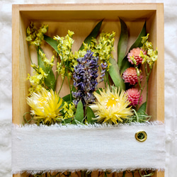 fbws ラベンダー香るボタニカルフラワーのウッドボックス　センニチコウ　ワイド 4枚目の画像
