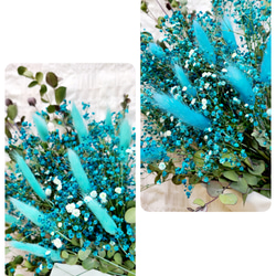 fs アクアブルーかすみ草のナチュラルスワッグ 「清らかな心」「幸福」 2枚目の画像