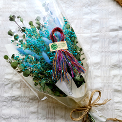 fs アクアブルーかすみ草のナチュラルスワッグ 「清らかな心」「幸福」 5枚目の画像