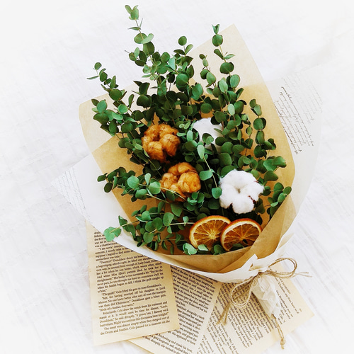 fd 天然コットンのナチュラルスワッグ 『ホワイト×ブラウン