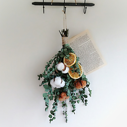 fd 天然コットンのナチュラルスワッグ 『ホワイト×ブラウン』 ドライ