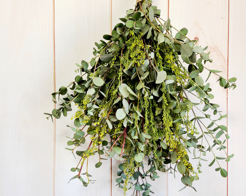 fd ユーカリとキリン草のナチュラルスワッグ スワッグ rurumaron