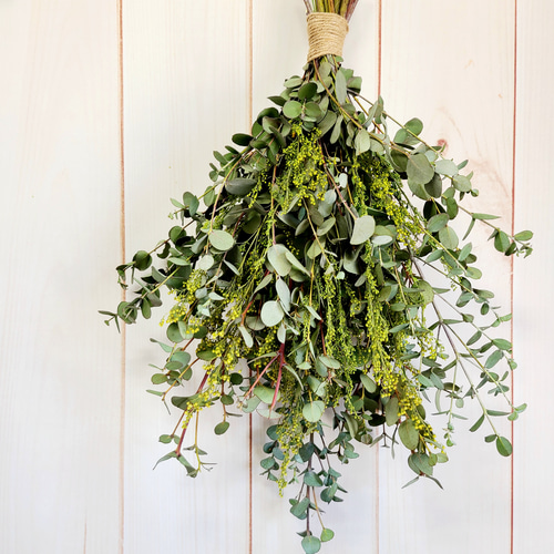 fd ユーカリとキリン草のナチュラルスワッグ スワッグ rurumaron 通販