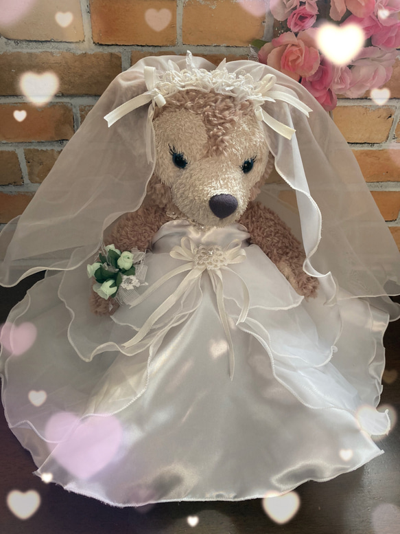 ダッフィー&シェリーメイSサイズ☆結婚式ウエディングドレス☆ウエルカムドール 7枚目の画像