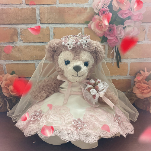 リーナベルSサイズ☆モカ花柄 和着物ドレス6点コスチューム