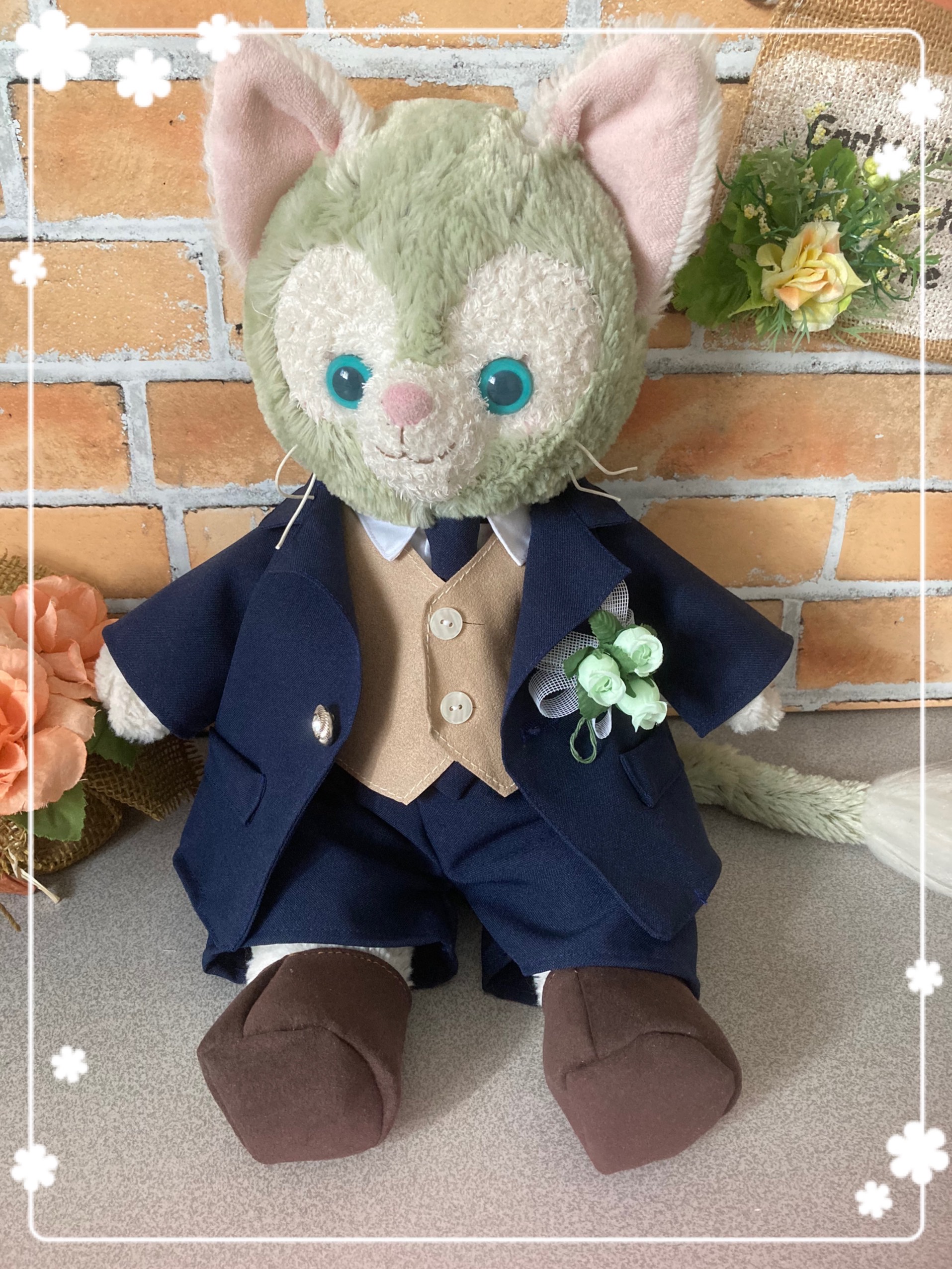 ジェラトーニ Sサイズ 紺　ネイビー　ウエディングタキシード7点コスチューム☆ ウエディングドール　ウエルカムドール