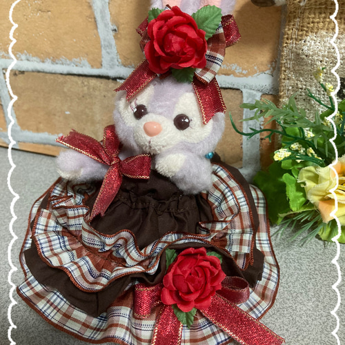 ステラルー ぬいぐるみバッチ 青チェック2点コスチューム