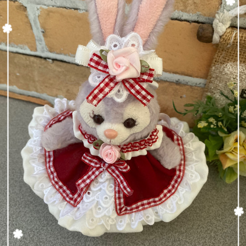 最終 ステラルー ぬいぐるみバッチ 赤チェック2点コスチューム