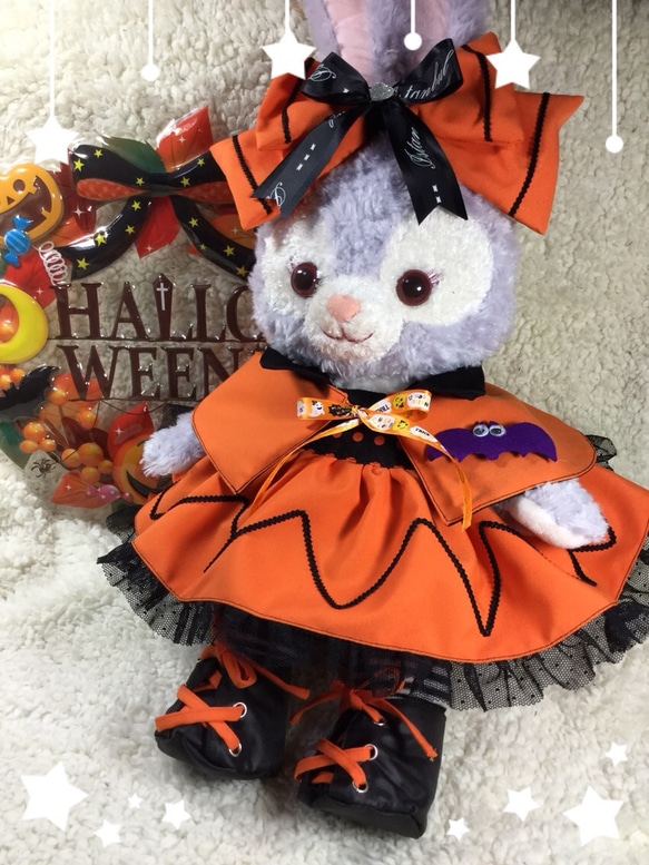 ステラルーSサイズ☆コスチューム☆ハロウィン8点セット☆ペチコート付きオレンジ キャミワンピース 3枚目の画像