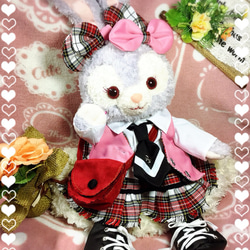 ステラルーSサイズ☆コスチューム☆ピンク赤チェック9点セットジェラ