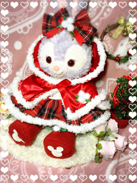 ステラルーSサイズ☆コスチューム☆赤チェック6点セット☆クリスマスプレゼントにも 2枚目の画像