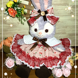 10-14cm ぬいぐるみ用 着ぐるみ ぬい服 ねこ チェック