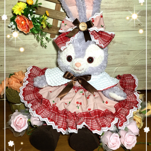 リーナベルS 紺花柄ワンピース6点コスチューム 双子コーデの