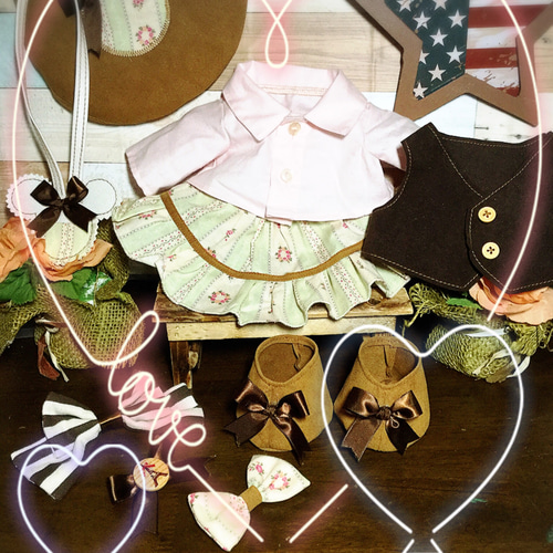 ステラルーSサイズ☆コスチューム☆グリーン花柄9点セットジェラ